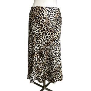 Majorelle Cheetah Print Shiny Tulip Flare Maxi Skirt Clubbing Modern Chic